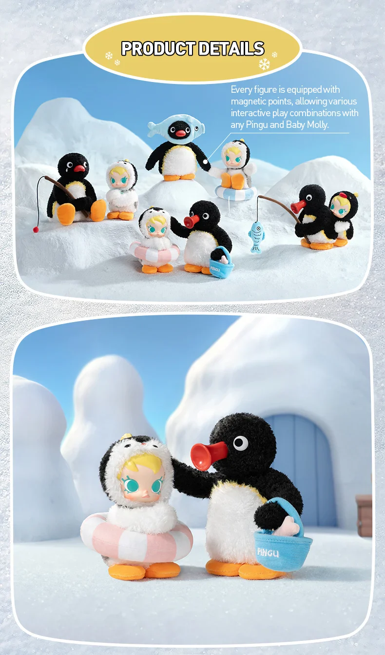 Genuine Pop Mart Baby Molly × Pingu Happy Fishing Series Vinyl Pendant Blind Box - Image 12