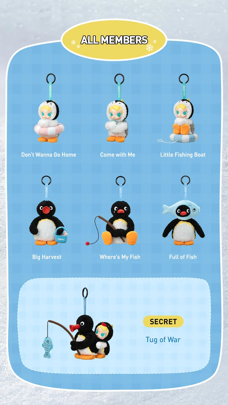 Genuine Pop Mart Baby Molly × Pingu Happy Fishing Series Vinyl Pendant Blind Box - Image 8