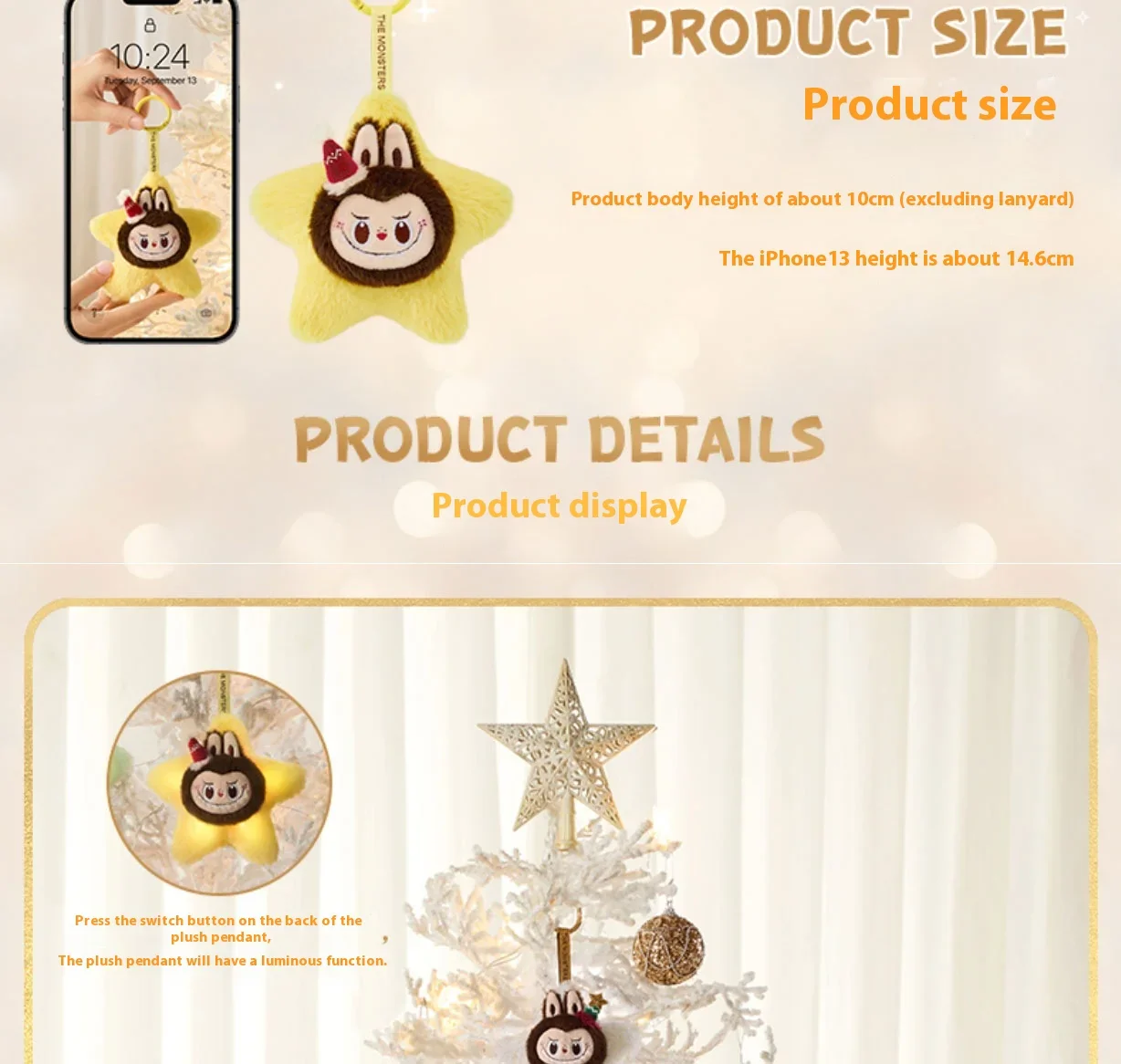 Genuine Pop Mart The Monsters Labubu Classic Series Sparkly Plush Pendant Blind Box - Image 12