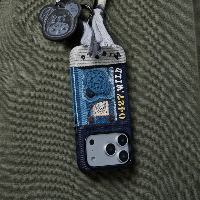 Genuine POP MART Hirono Road Journal Series-Knitted Patchwork iPhone Case for iPhone 17 Pro/ 17 Pro Max - Image 5