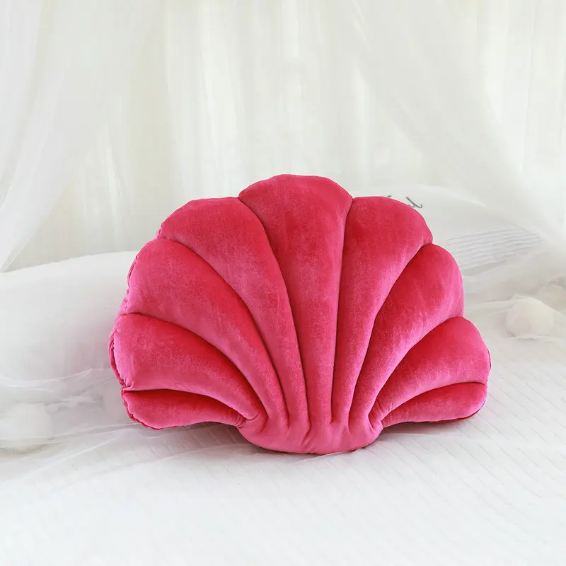 Velvet Shell Mermaid Cushion Plush Pillow Seashell - Image 10