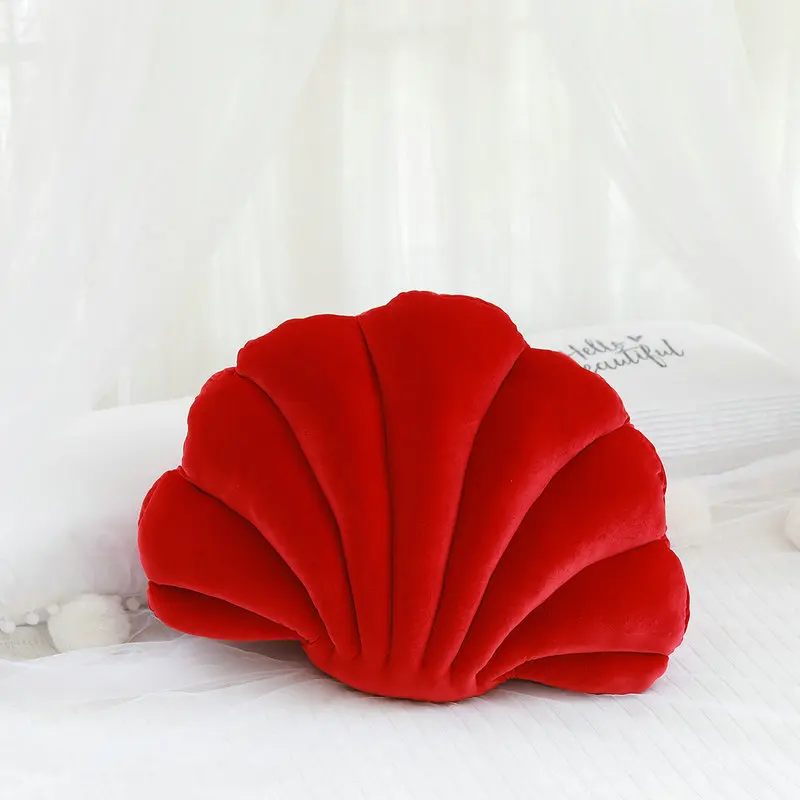 Velvet Shell Mermaid Cushion Plush Pillow Seashell - Image 14