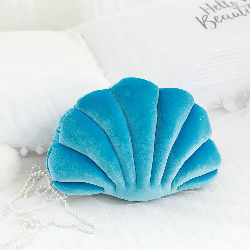 Velvet Shell Mermaid Cushion Plush Pillow Seashell - Image 15