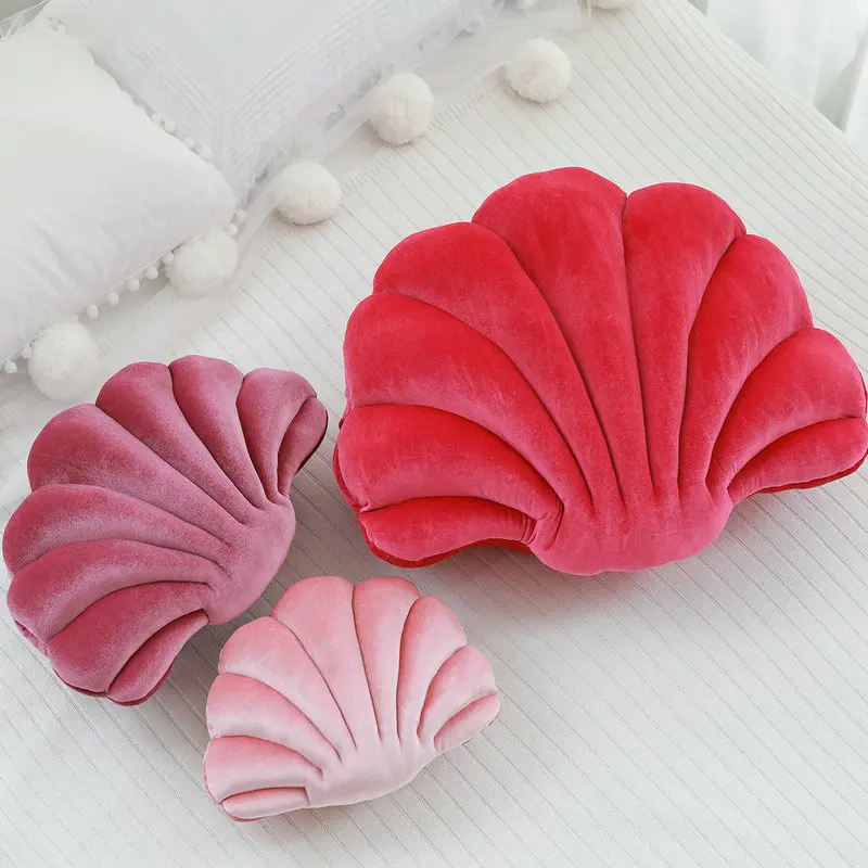 Velvet Shell Mermaid Cushion Plush Pillow Seashell - Image 16