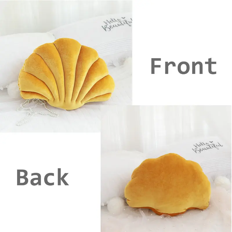 Velvet Shell Mermaid Cushion Plush Pillow Seashell - Image 18