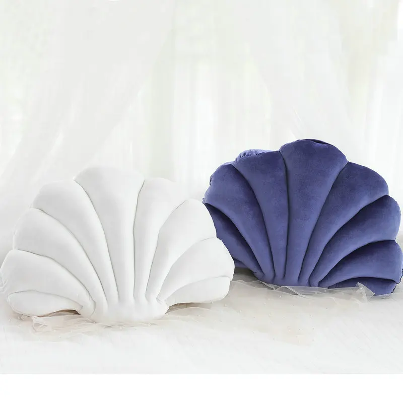 Velvet Shell Mermaid Cushion Plush Pillow Seashell - Image 21