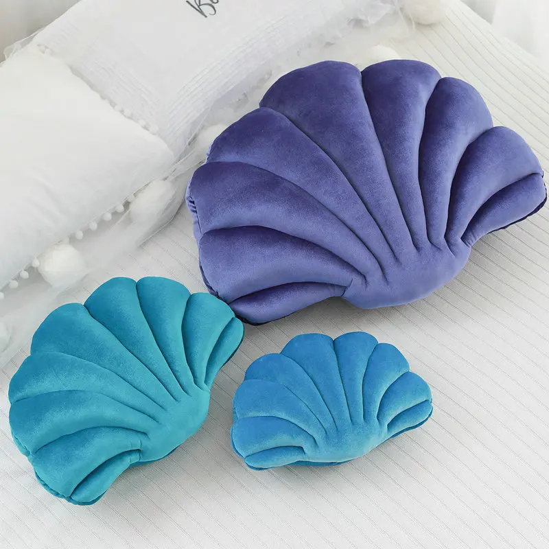 Velvet Shell Mermaid Cushion Plush Pillow Seashell - Image 22