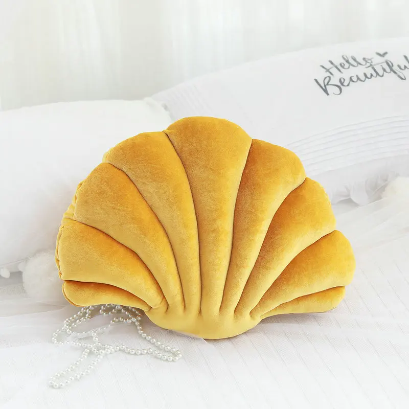 Velvet Shell Mermaid Cushion Plush Pillow Seashell - Image 8