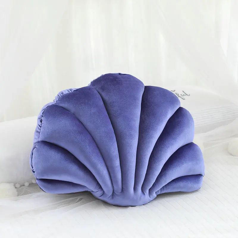 Velvet Shell Mermaid Cushion Plush Pillow Seashell - Image 9