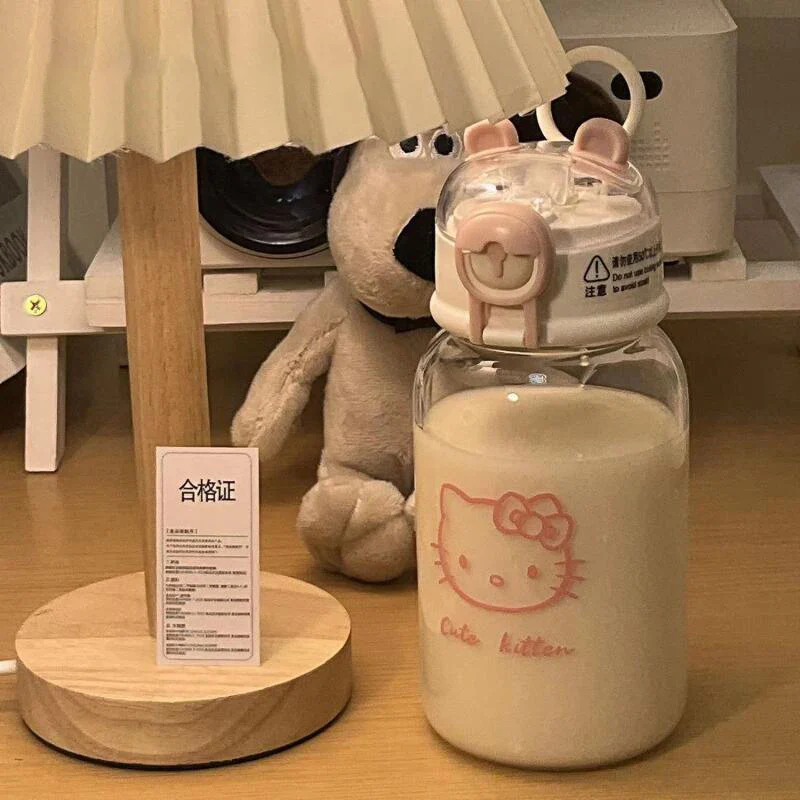 Water Bottle With Straw Cup Kawaii Transparent 500ml Portable - Image 10